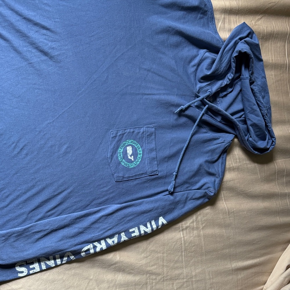 Vineyard Vines Men's Blue Hoodie with Logos
